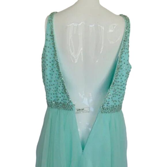 SHERRI HILL Gown/Dress, 16, Mint Green, Rhinestone/Beaded Bodice, Layered Tulle - Picture 7 of 14